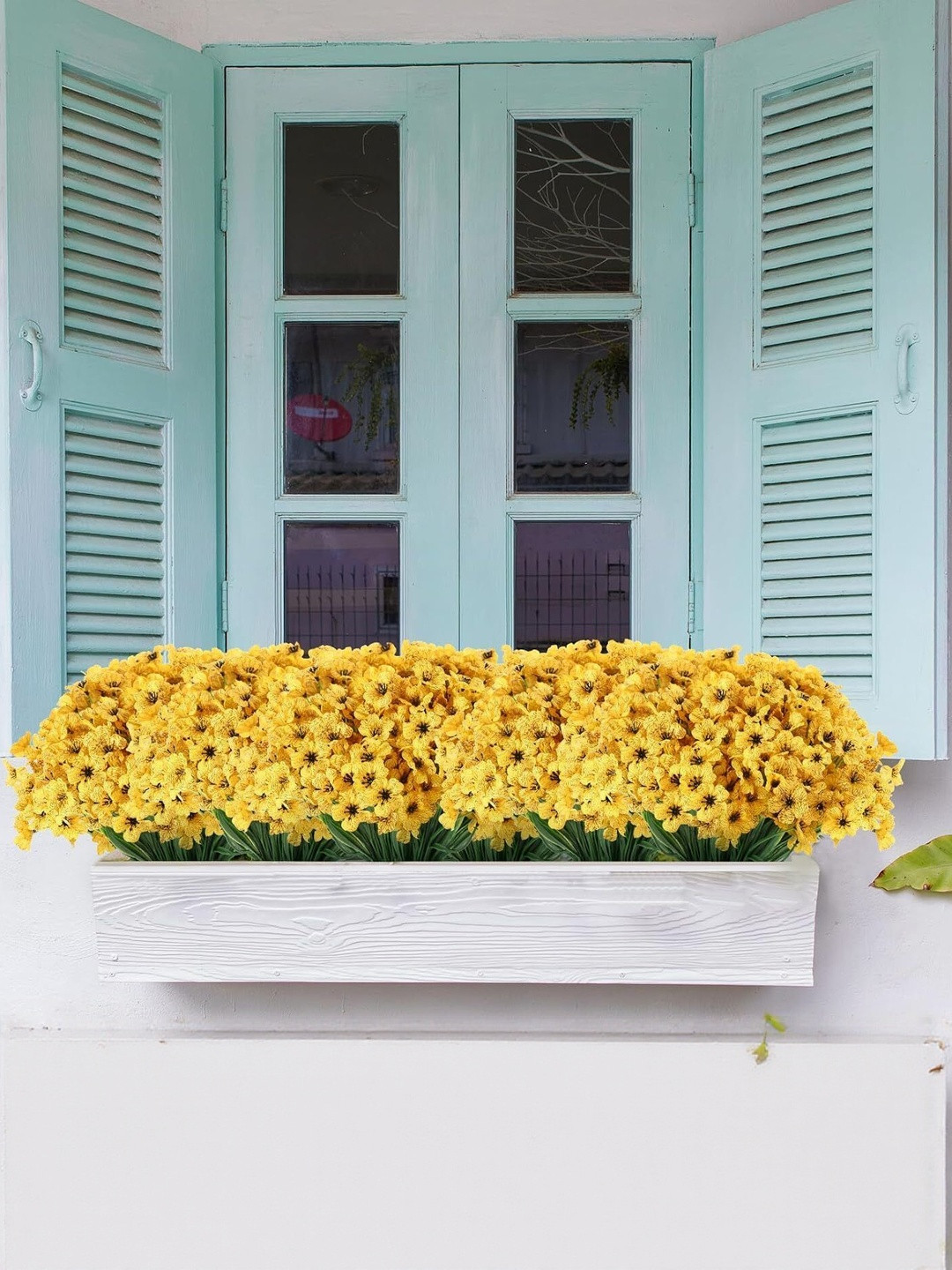 Dekorly Yellow Plastic Artificial Flower Without Pot