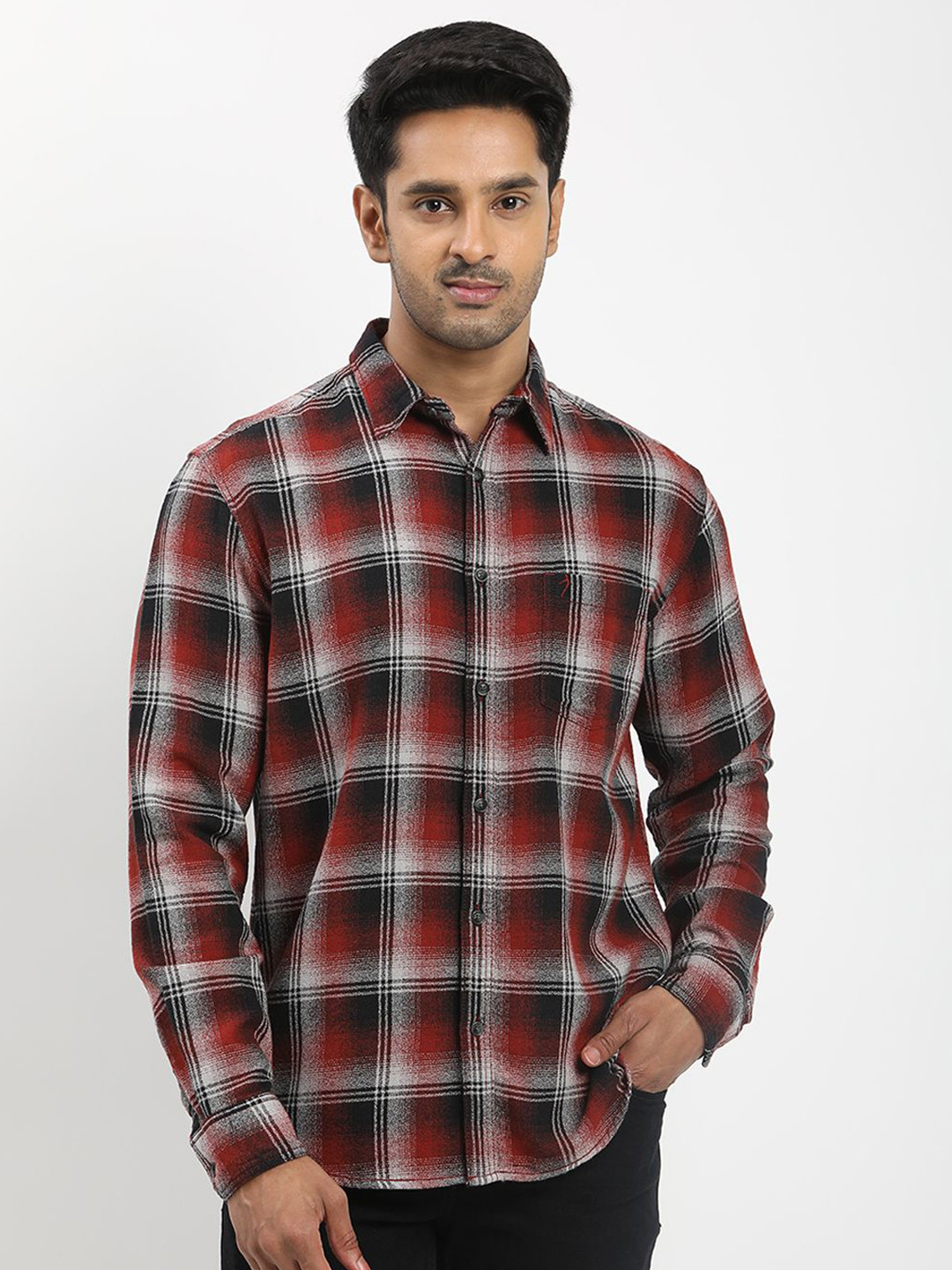 Indian Terrain Men Buffalo Checked Cotton Shirts