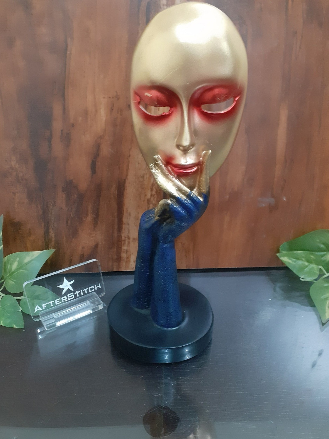 Afterstitch Gold-Toned Lady Face idol Figurine Showpiece