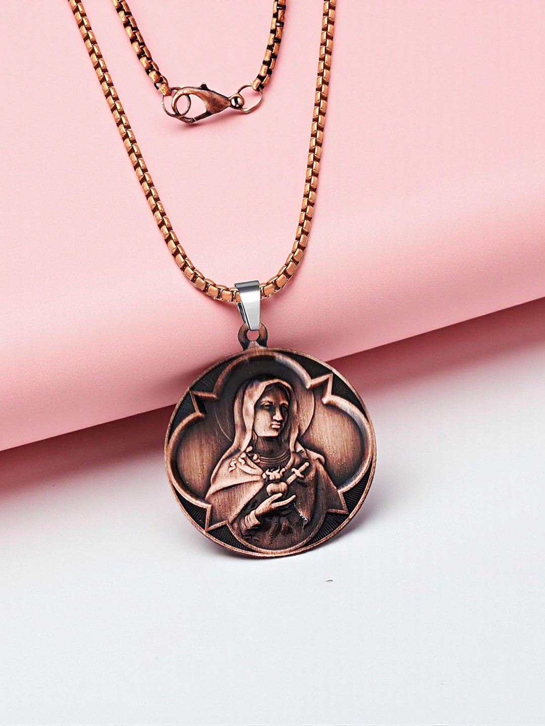 THE MEN GIFT Lord Jesus Contemporary Shaped Pendant with Chain