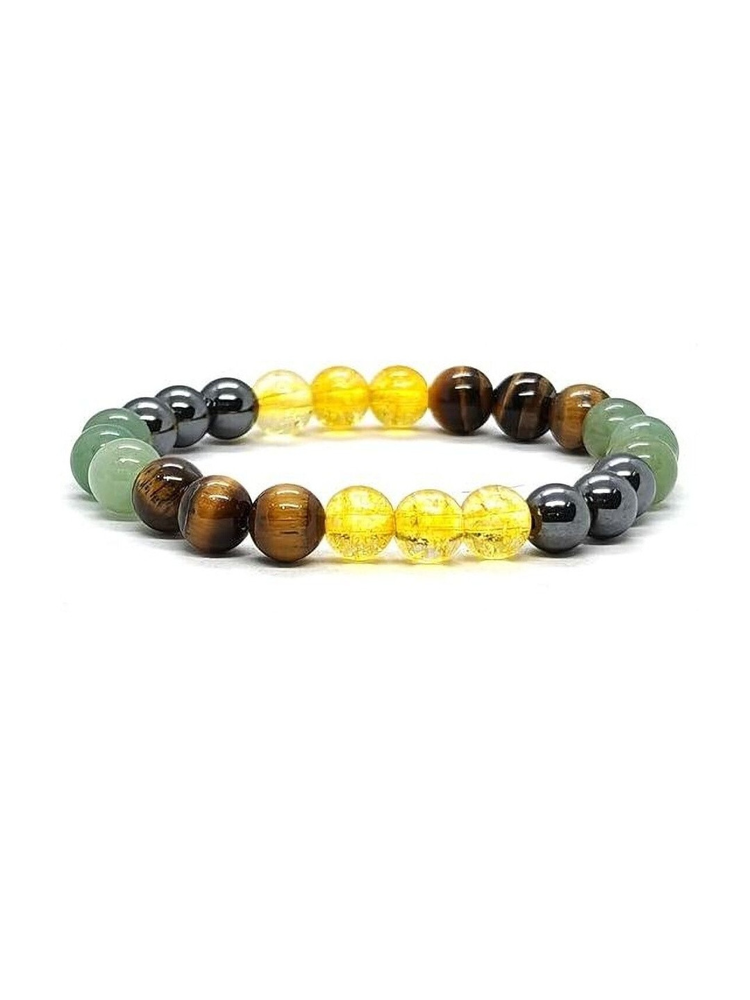 Sukhad Yellow & Green Artificial Beads Elasticated Bracelet