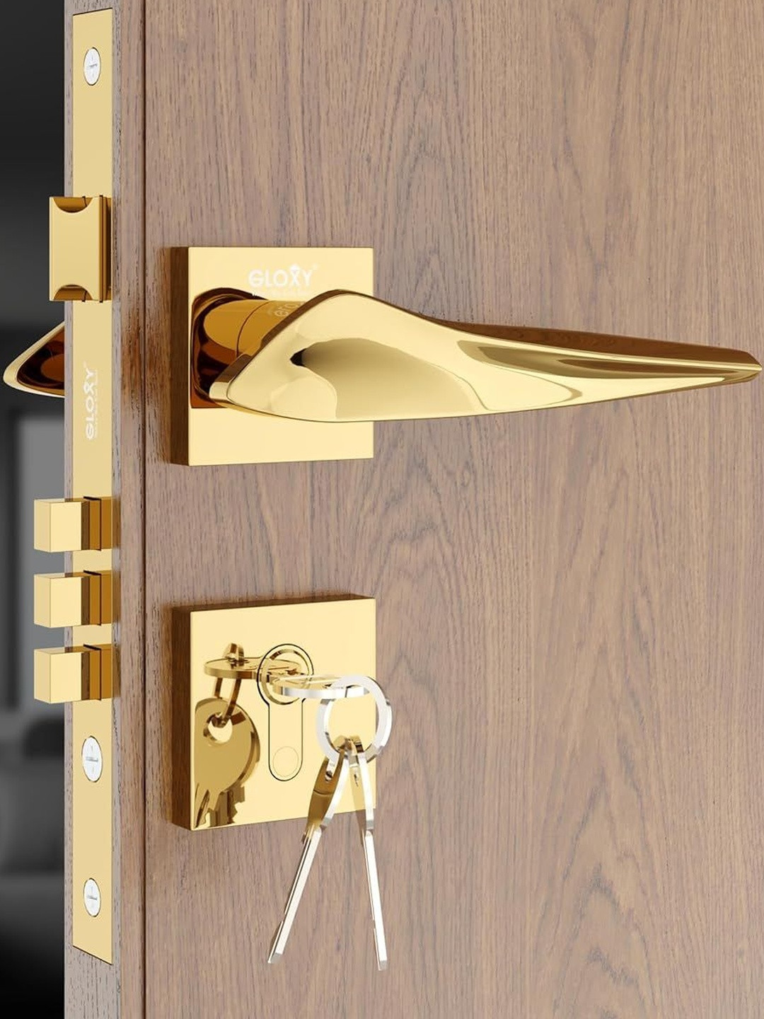 GLOXY Gold Toned Stainless Steel Door Lock