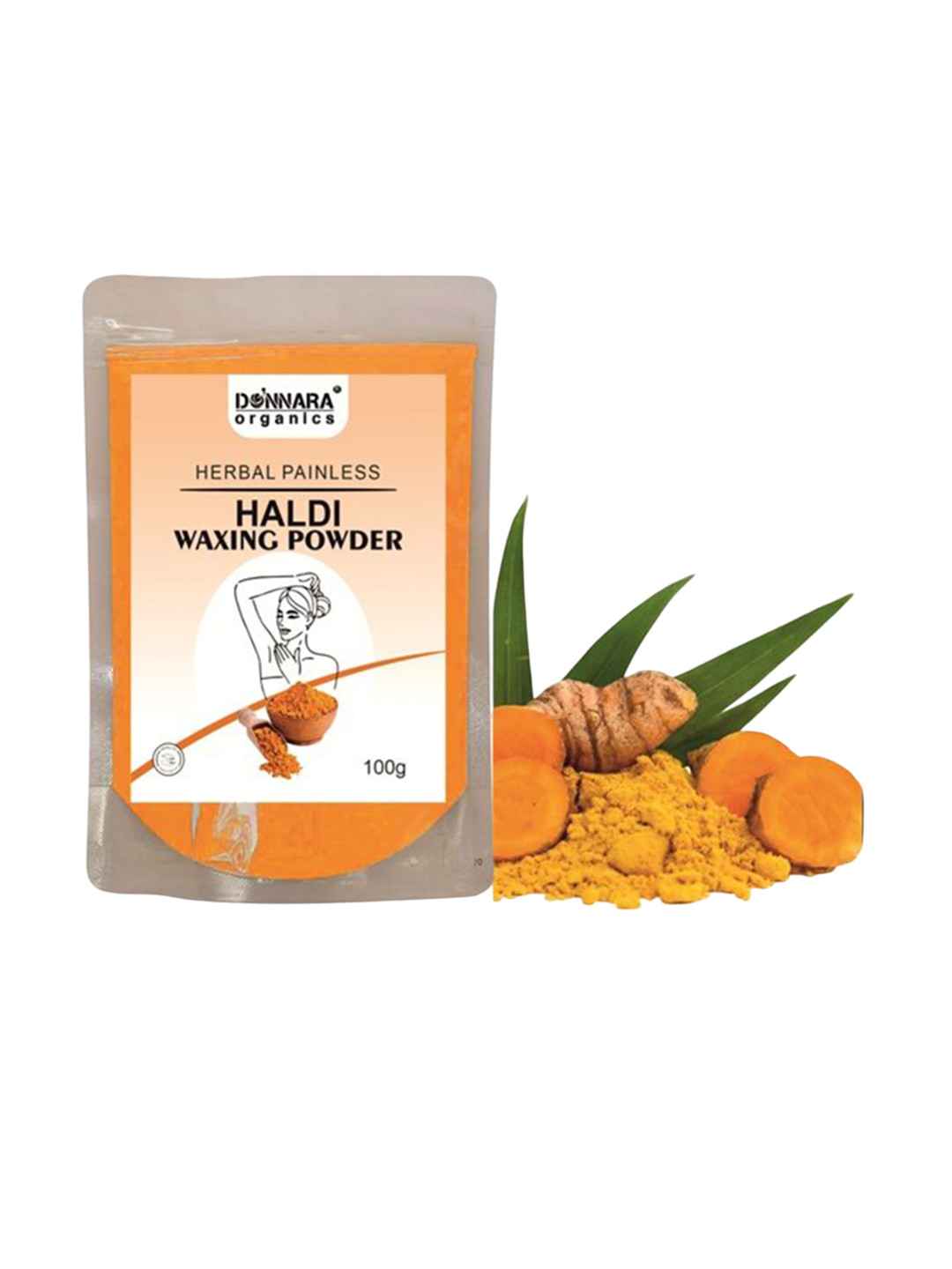 Donnara Organics Herbal Painless Haldi Waxing Powder For Tan Removal - 100 g
