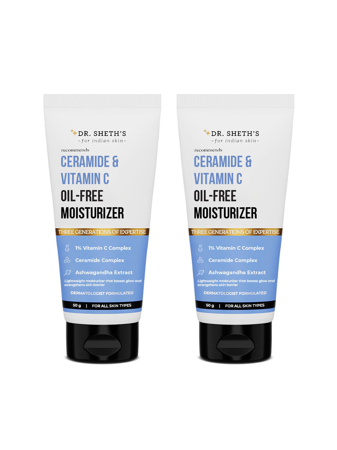DR. SHETHS Set of 2 Ceramide & Vitamin C Oil-Free Moisturizer - 50g each