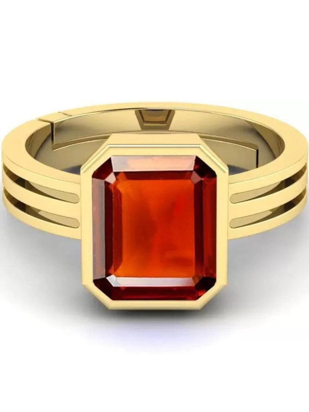 elitemart Unisex Ratti Hessonite Original Stone-Studded Panchdhatu Adjustable Finger Ring