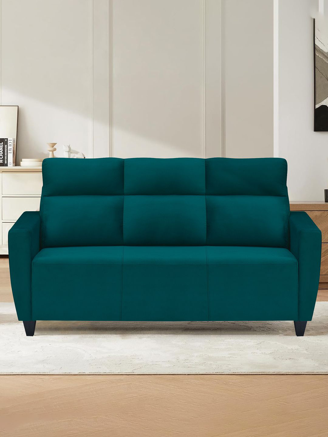 ARRA Teal Green 3-Seater Velvet Sofa