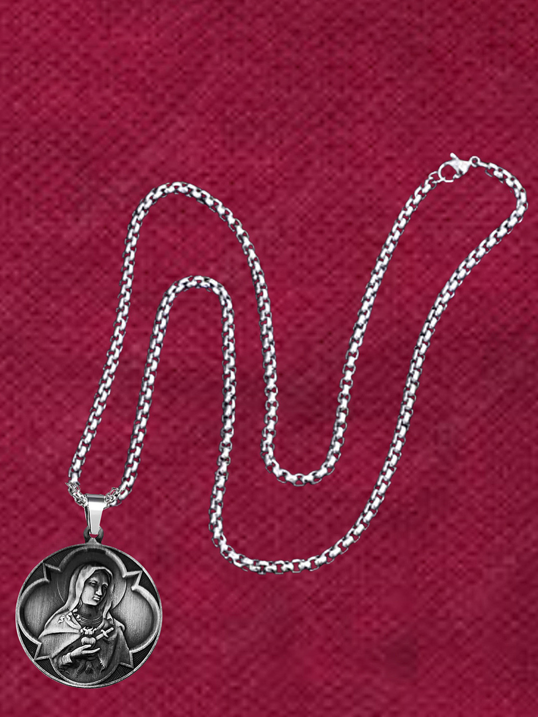 THE MEN GIFT Mother Mary Pendant With Chain