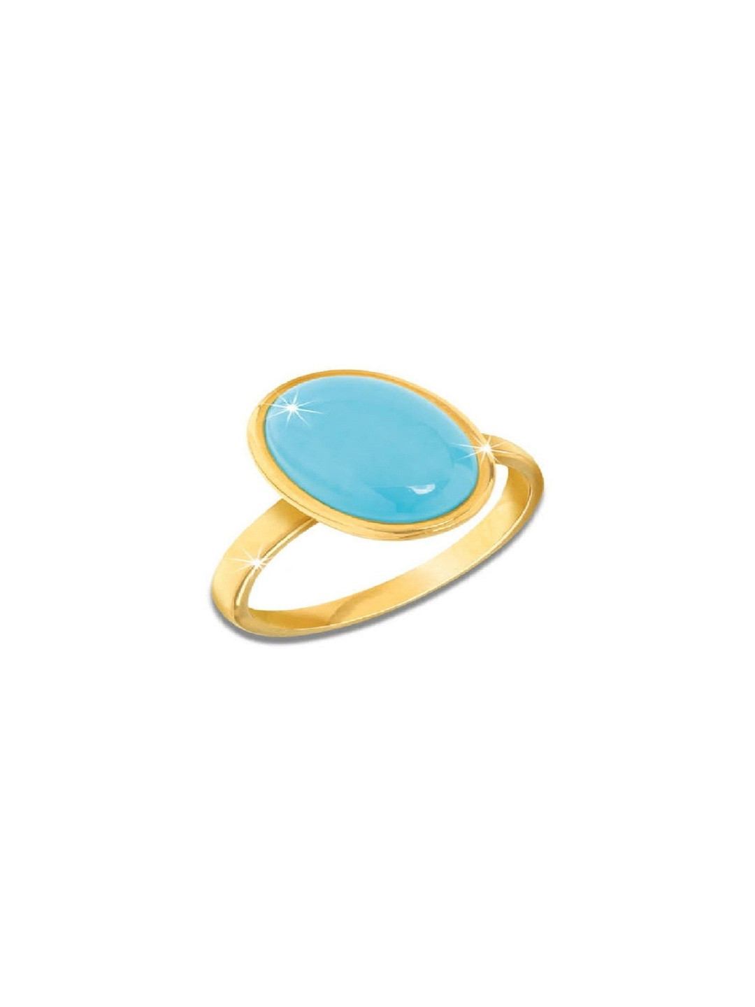 elitemart Men Gold-Plated Alloy Turquoise Finger Ring