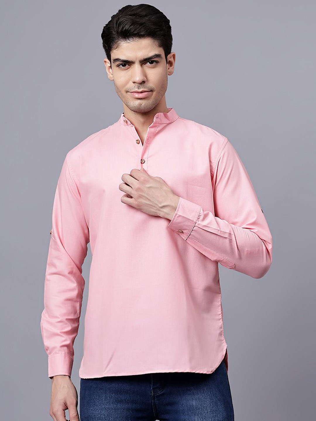 The Anchi Store Men Solid Daily Cotton Straight Kurta