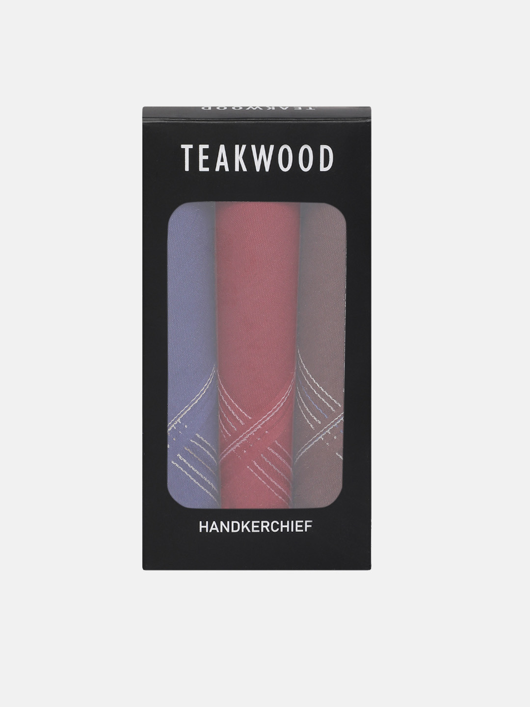Teakwood Leathers Men Pack Of 3 Striped Pure Cotton Handkerchief