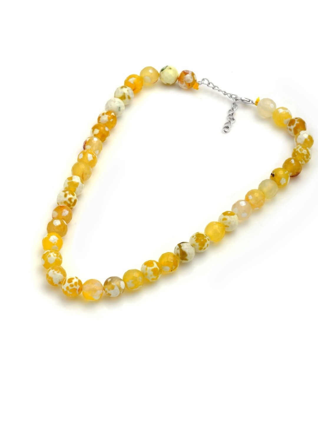Ovana jewels 925 Sterling Silver Agate Beaded Minimal Necklace