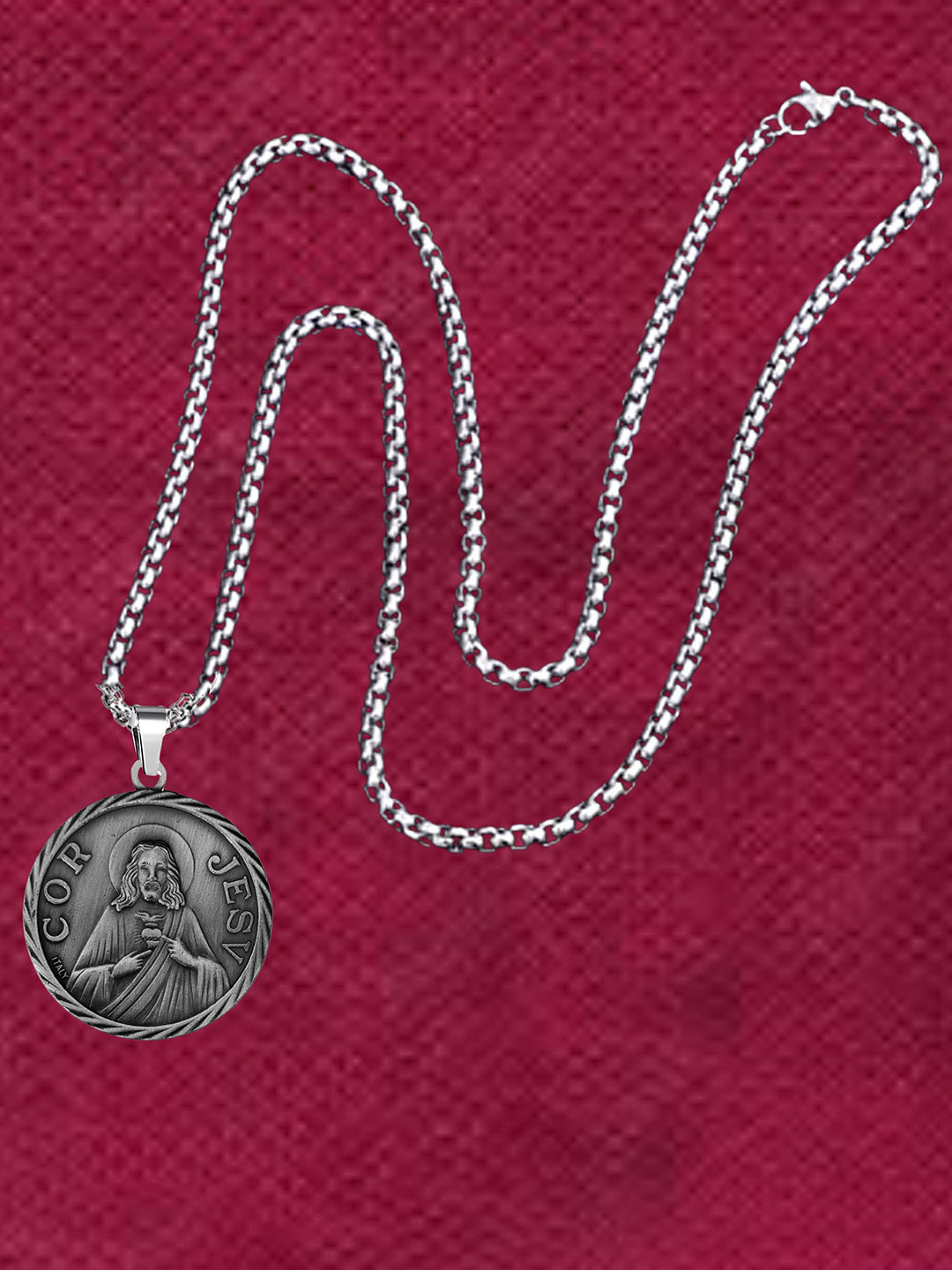 THE MEN GIFT Lord Jesus Christ Cross Locket Shaped Pendant With Chain