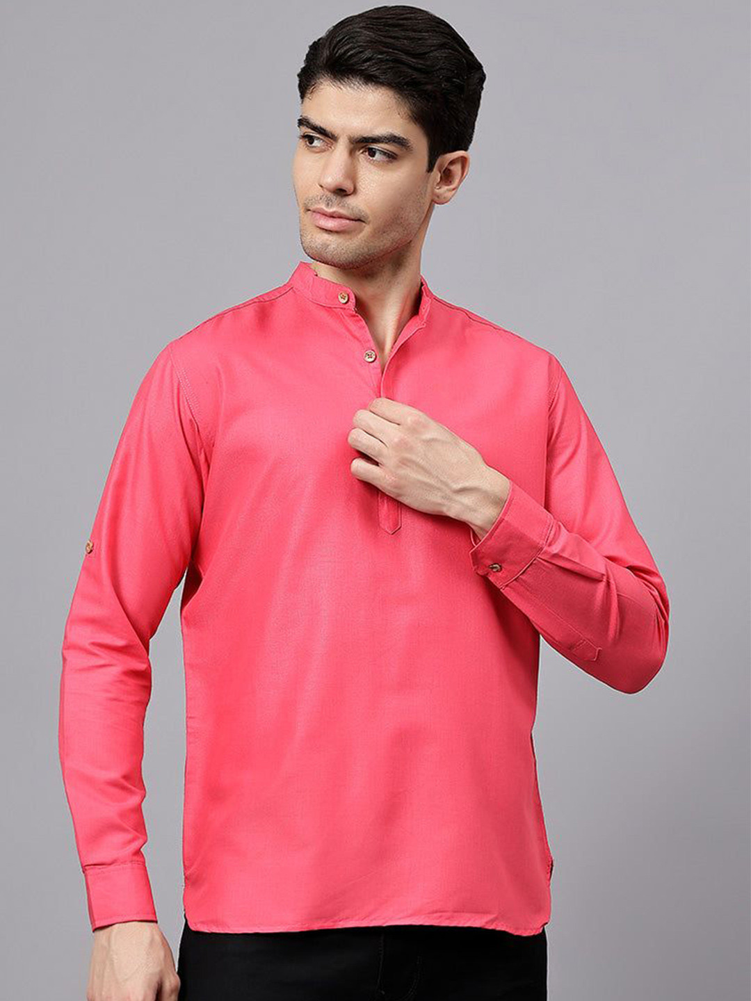 Dmkt Men Solid Daily Cotton Straight Kurta