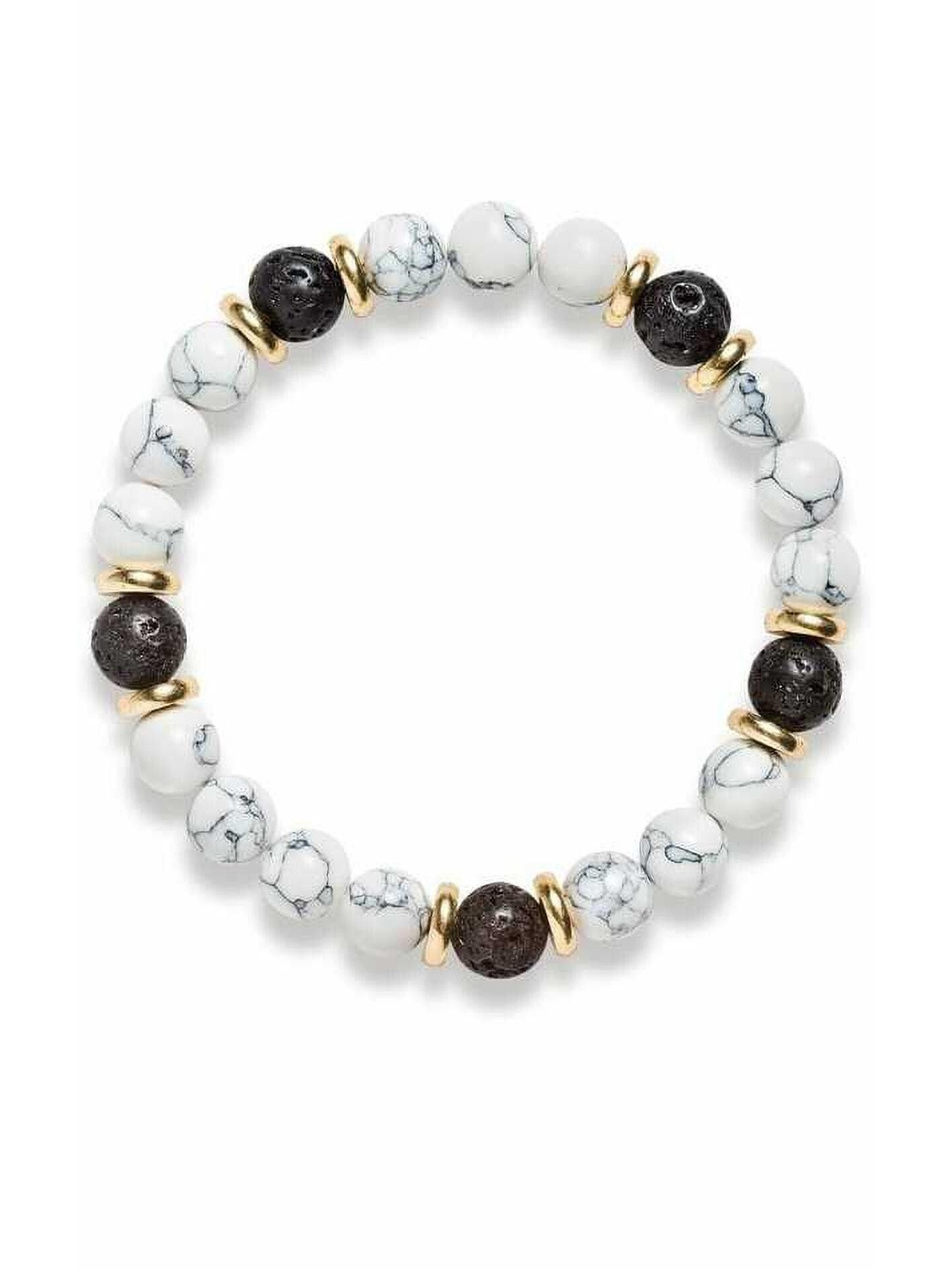 Sukhad Unisex Beaded Elasticated Slip-On Quartz Bracelet