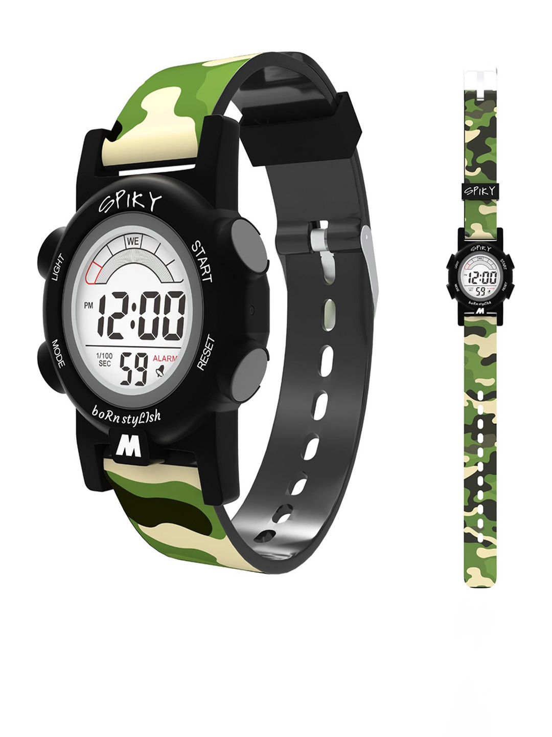 Spiky Boys Silicon Straps Digital Multi Function Automatic Watch SPKEVA41_C6_BLK