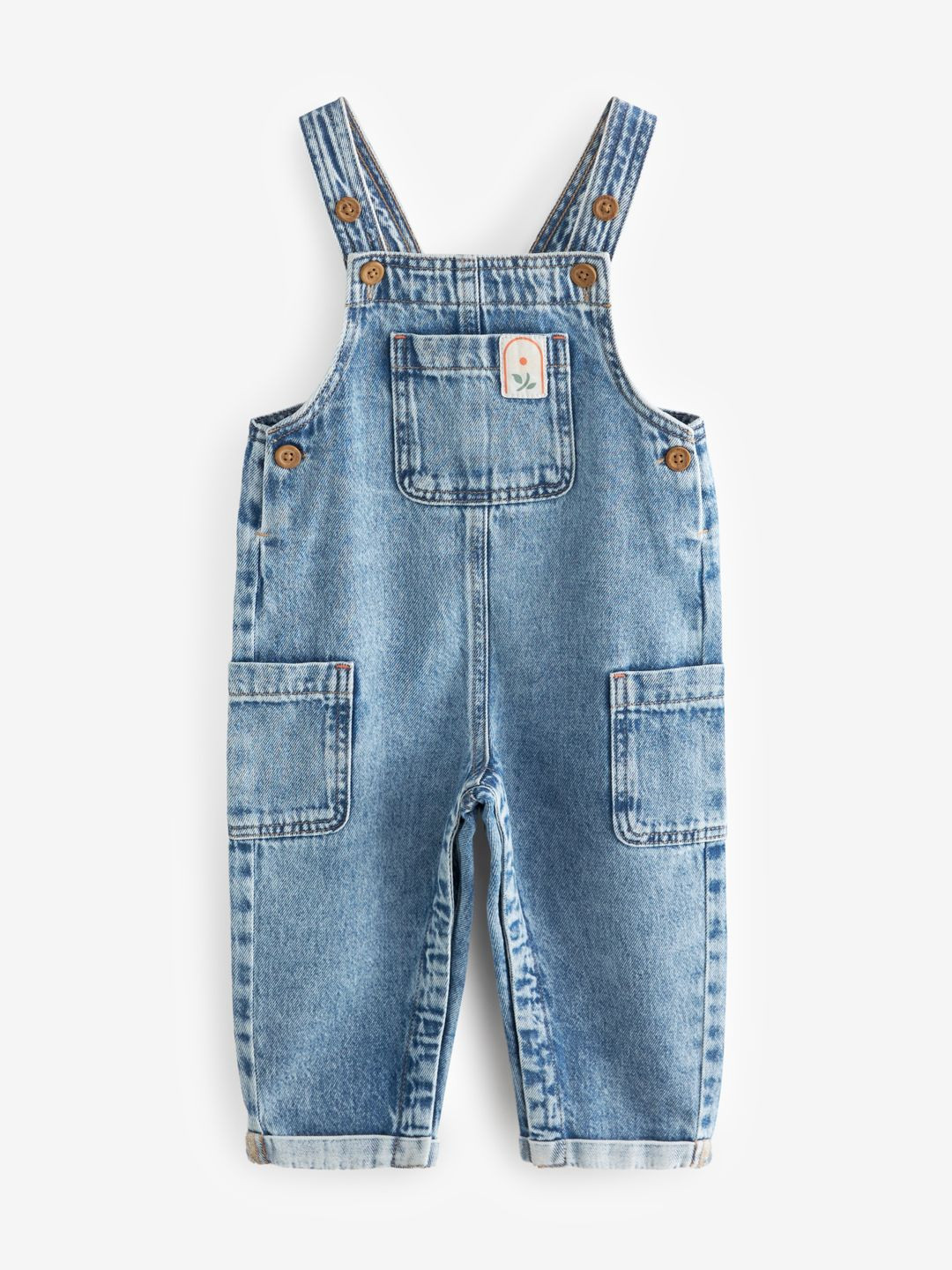 NEXT Girls Denim Pure Cotton Dungaree