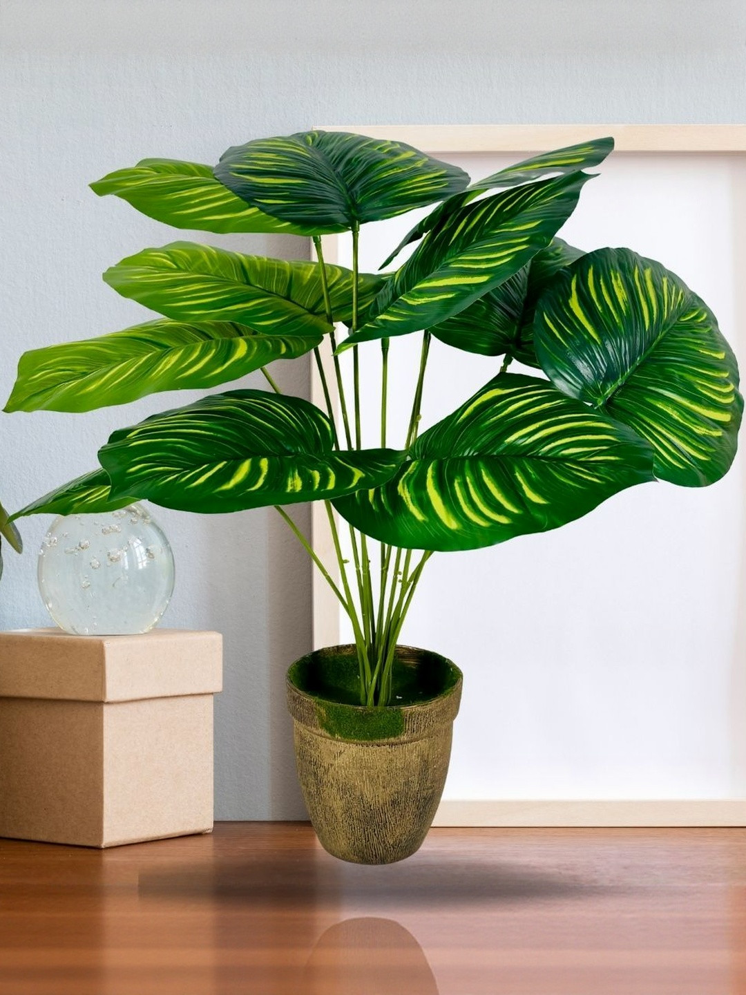 Dekorly Brown Plastic Money Plant Artificial Flowers & Plants With Pot