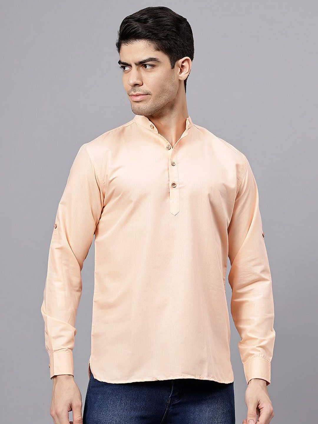 Sumit online Men Solid Mandarin Collar Straight Kurta