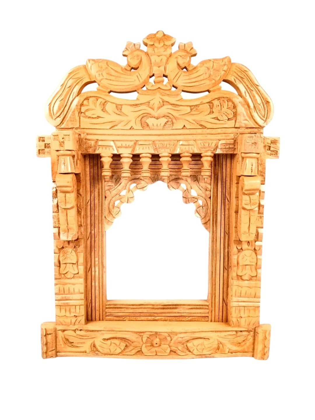 apka mart Peacock Jharokha Wooden Frame Wall Decor