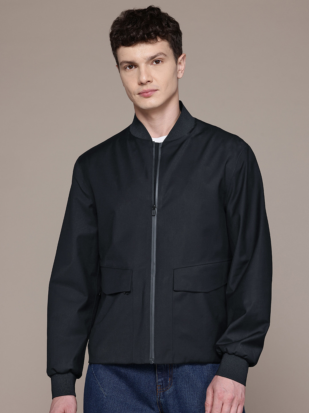 MANGO MAN Stand Collar Water Repellent Performance Tailored Jacket