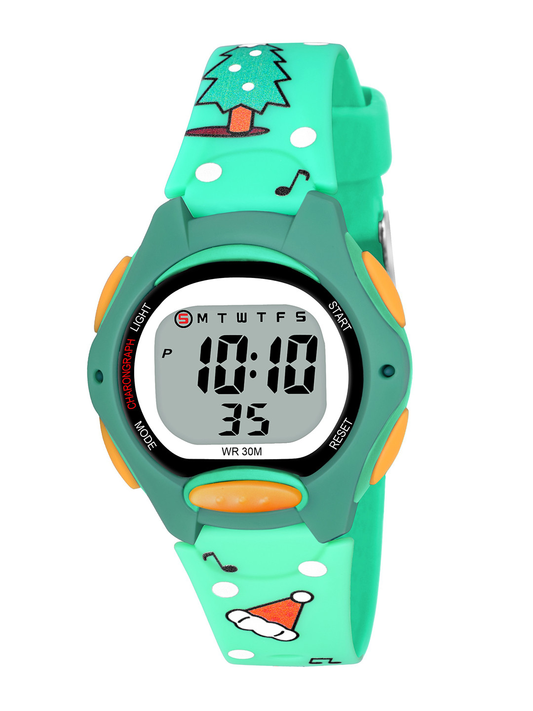 KIDSUN Kids Round Dial & Regular Straps Digital Watch 870_GREEN_GREEN