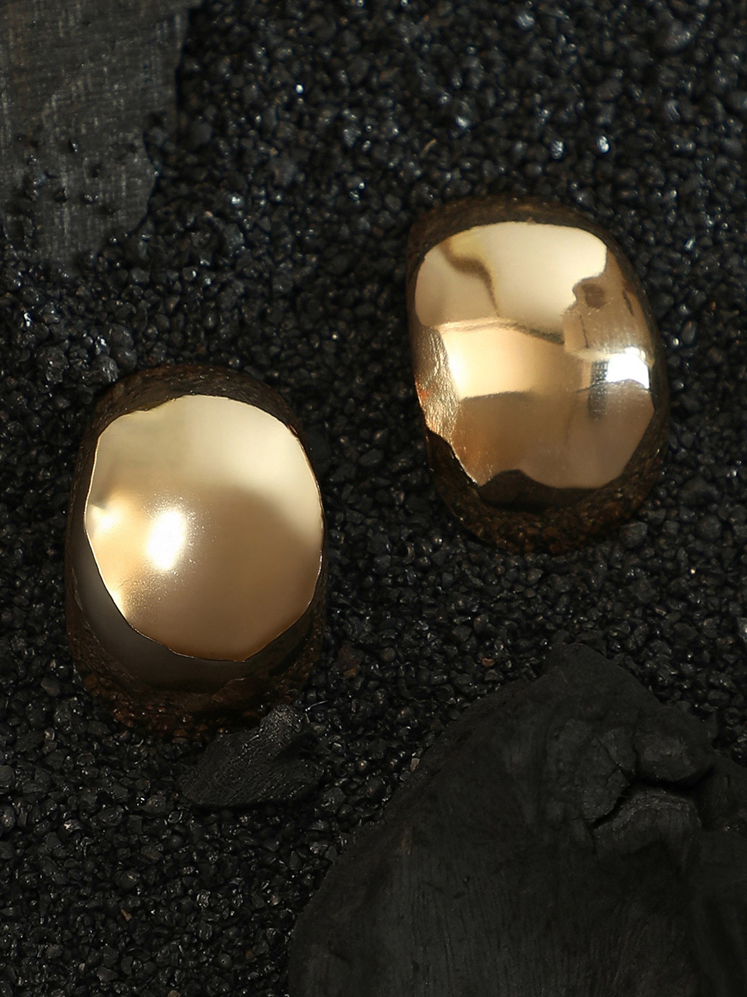 SOHI Gold-Plated Lamella Hoop Earrings