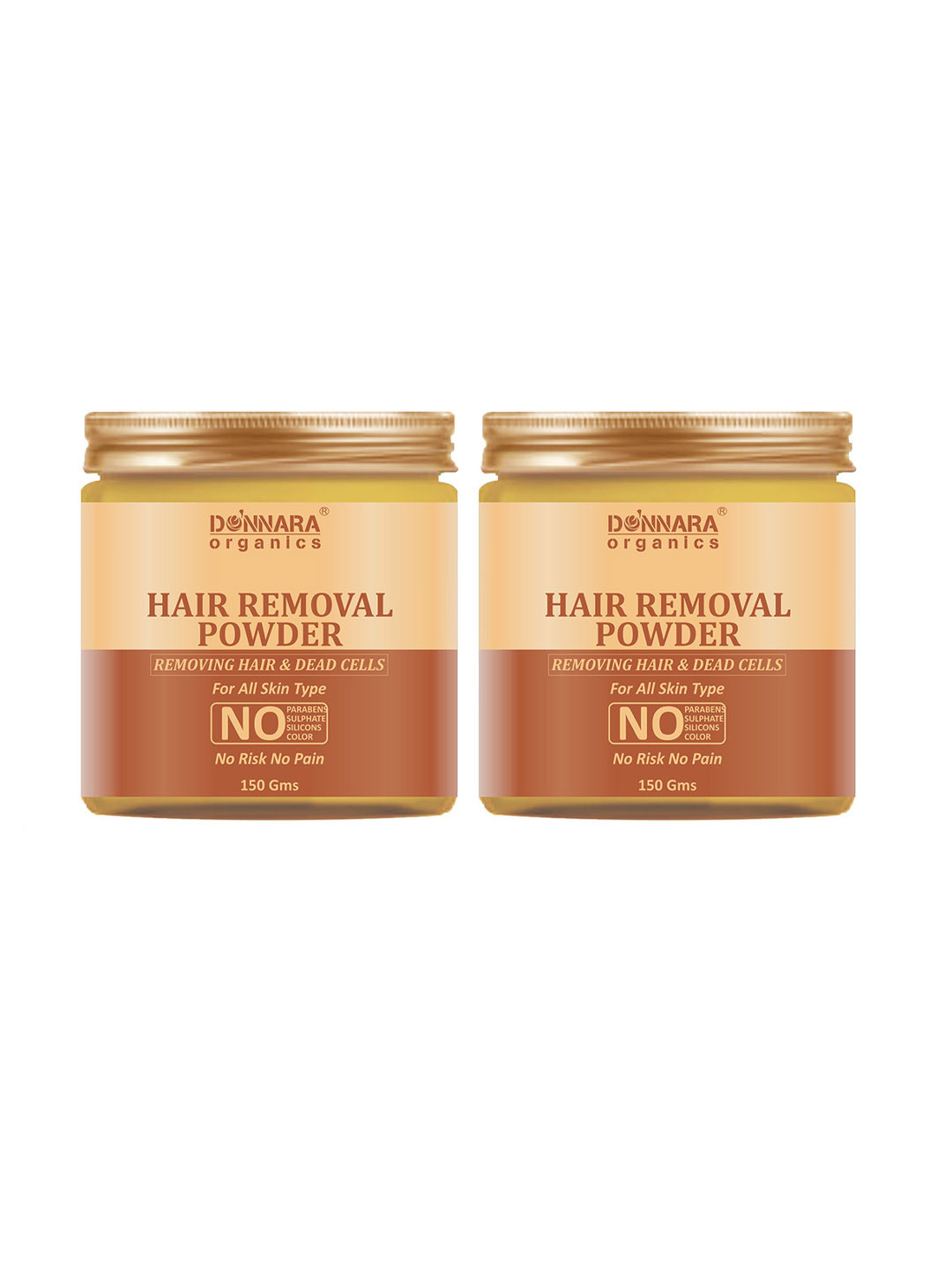 Donnara Organics Set Of 2 Hair Removal Powder For Removing Hair & Dead Cells - 150 g Each