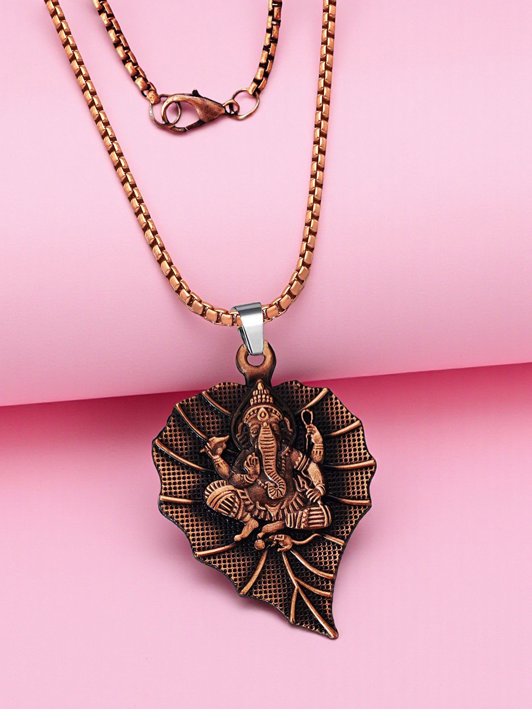 THE MEN GIFT Copper-Plated Lord Ganesha Pendant With Chain