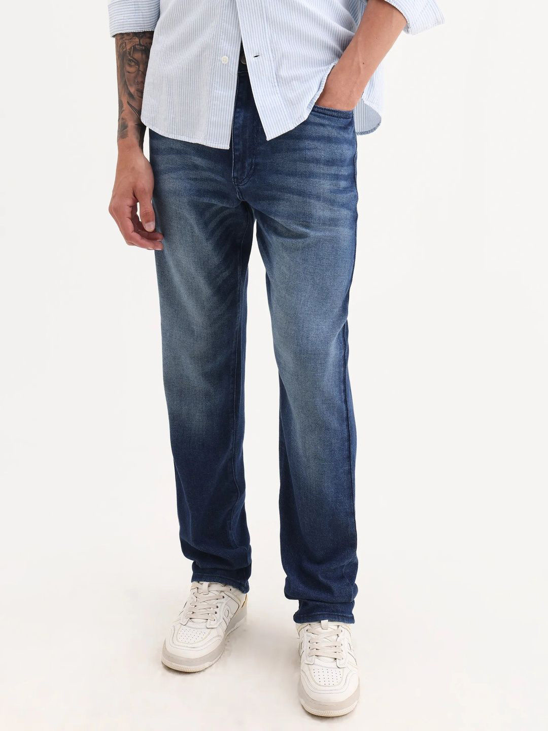 RARE RABBIT Men Bluxx Blue Dark Jeans