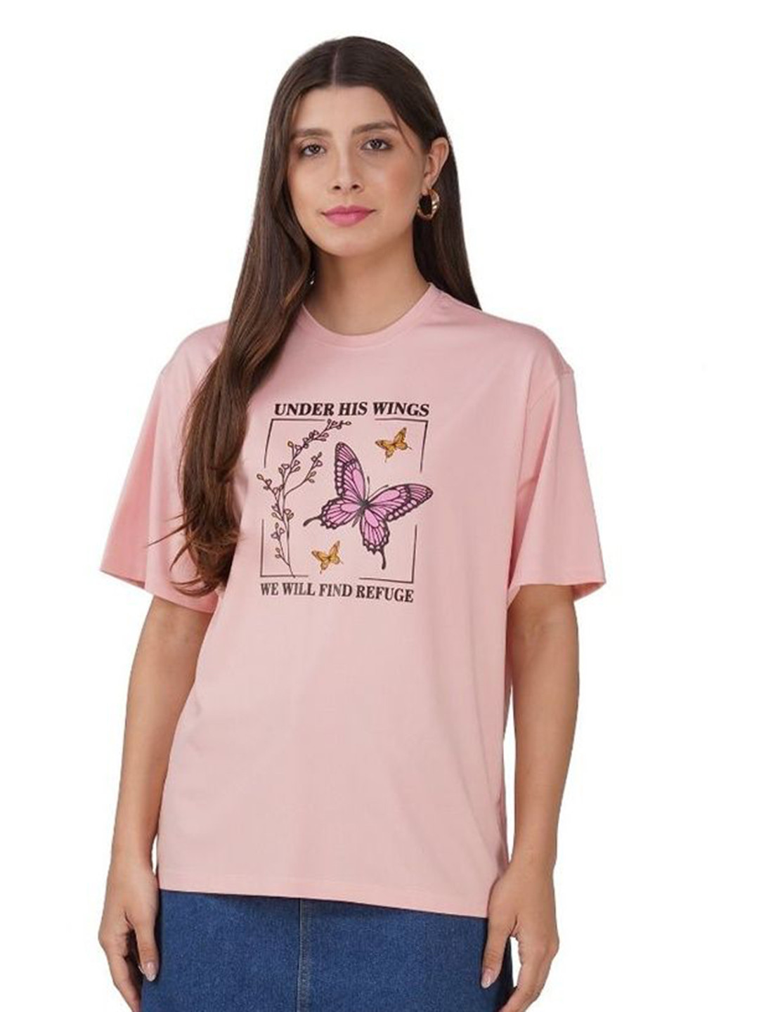 S R S FASHION Women Graphic Printed Round Neck Cotton Relaxed Fit T-shirt