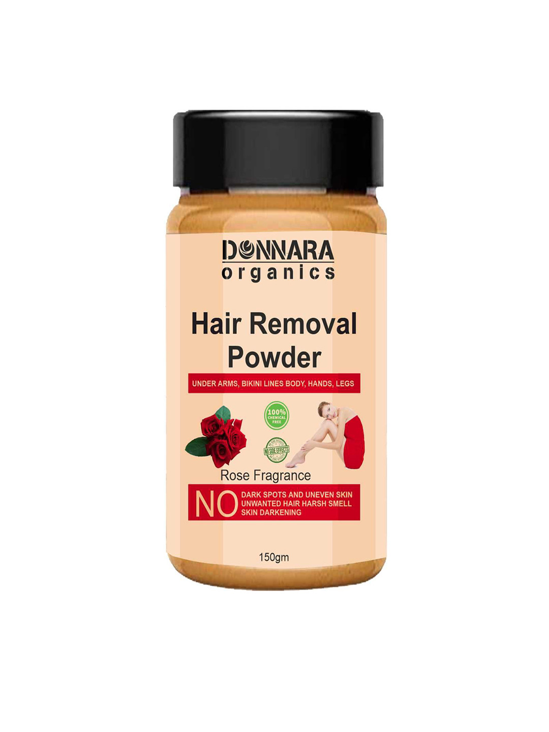 Donnara Organics Rose Fragrance Hair Removal Powder - 150 g