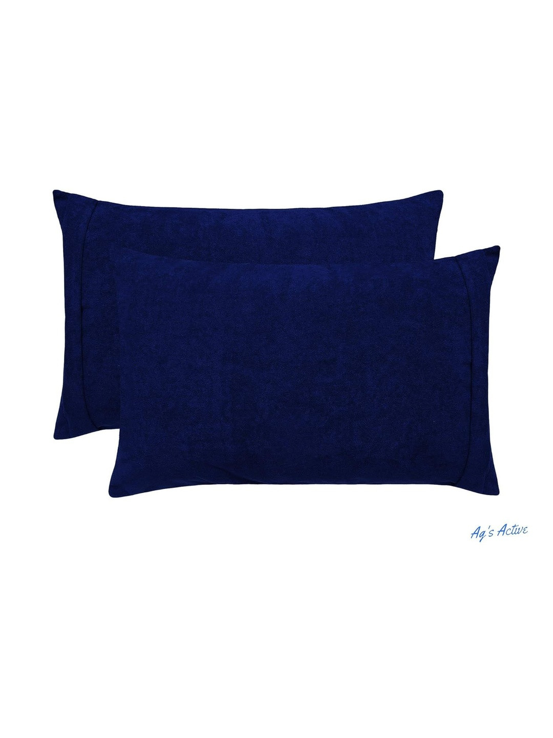 AGS ACTIVE Pack of 2 Solid Cotton Filled Zipper Rectangular Pillow Protector