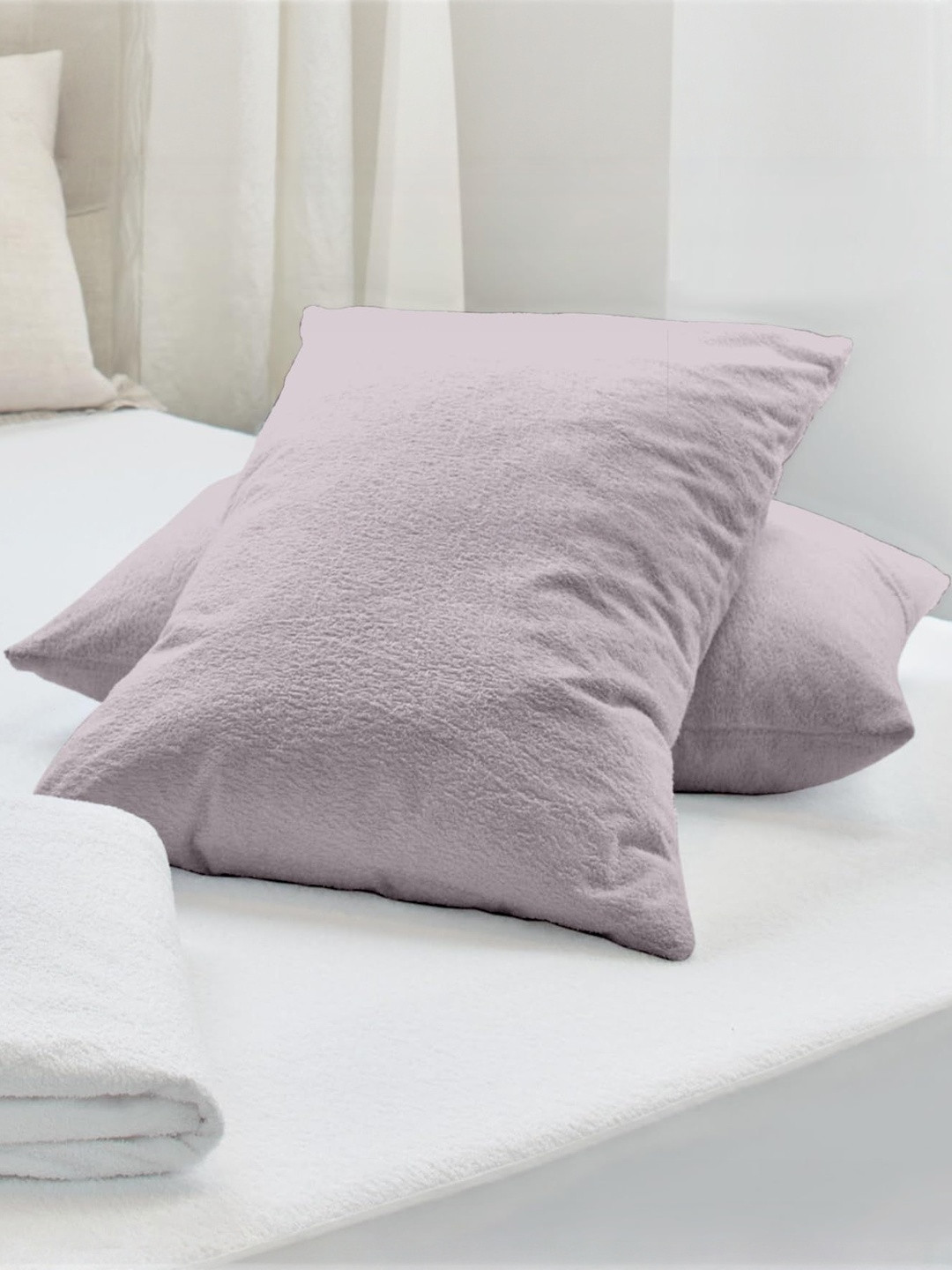 AG's Active Pack of 2 Plain Cotton Filled Zipper Standard Size Pillow Protector