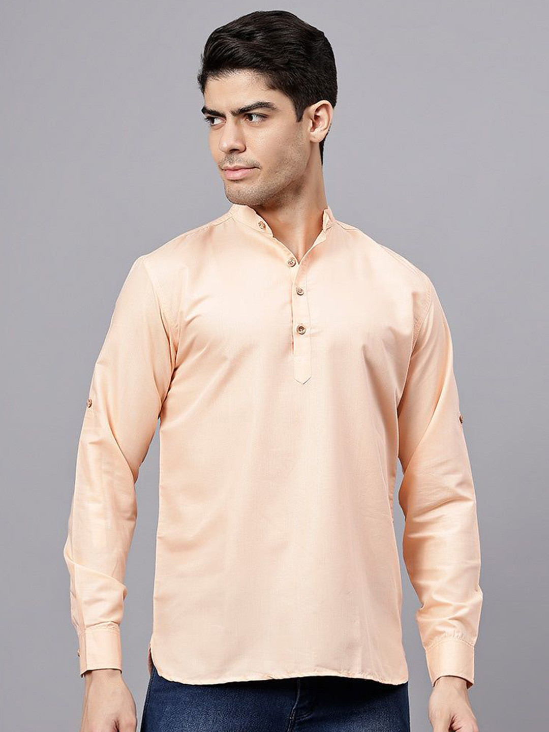 DEVA Traditional Men Solid Cotton Straight Kurta