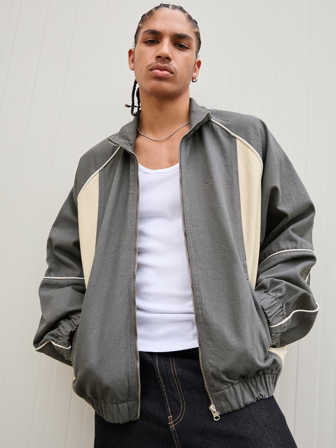 Bershka Lapel Collar Cotton Bomber Jacket