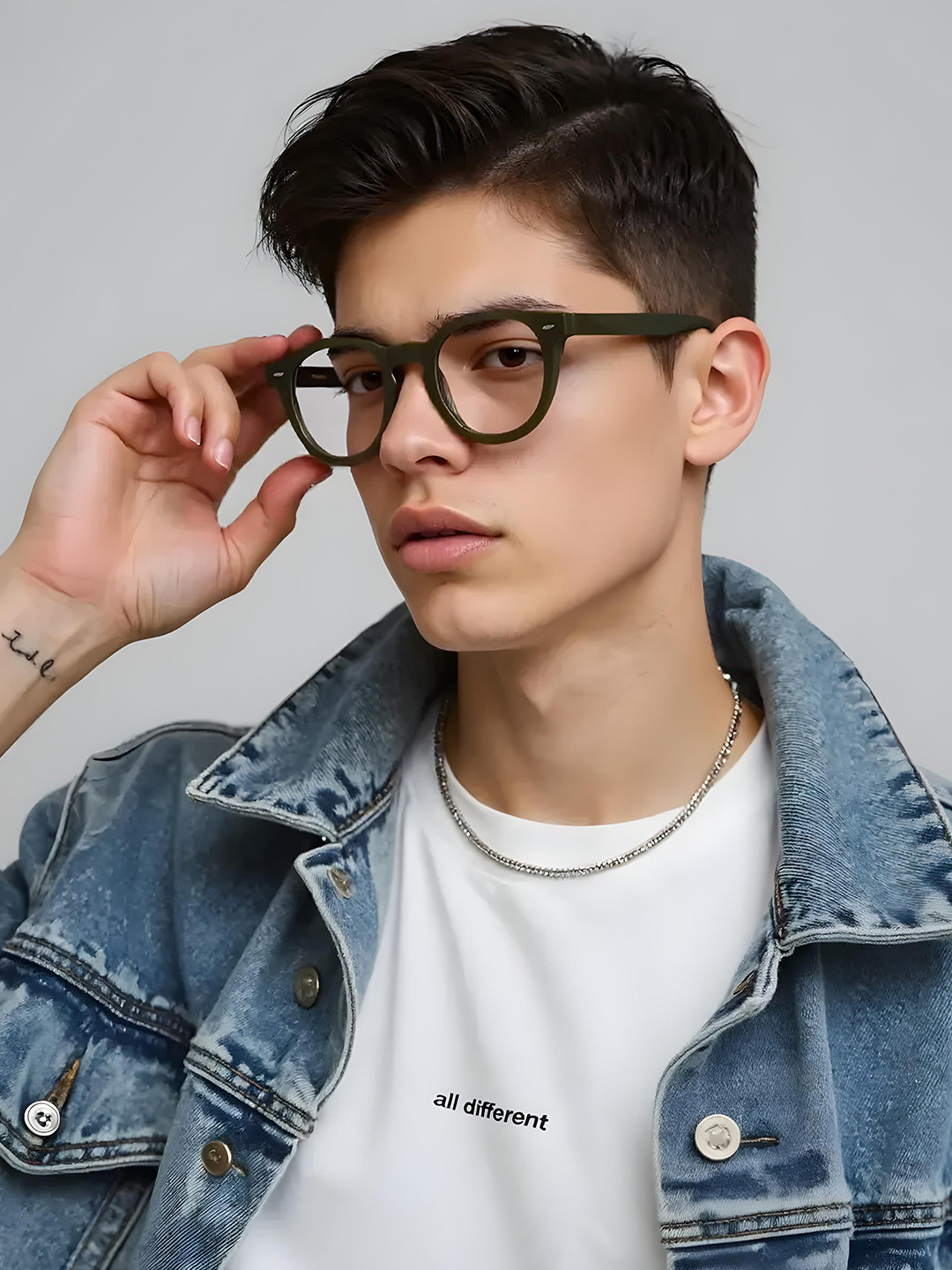 Ted Smith Unisex Green Round Premium Acetate Frames