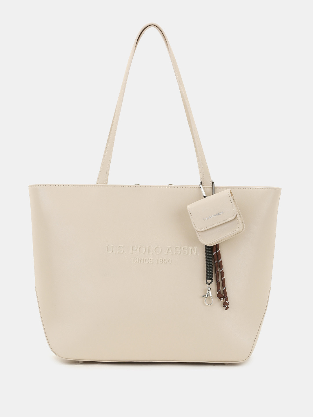 U.S. Polo Assn. Women Bree Beige Laptop Tote Bag