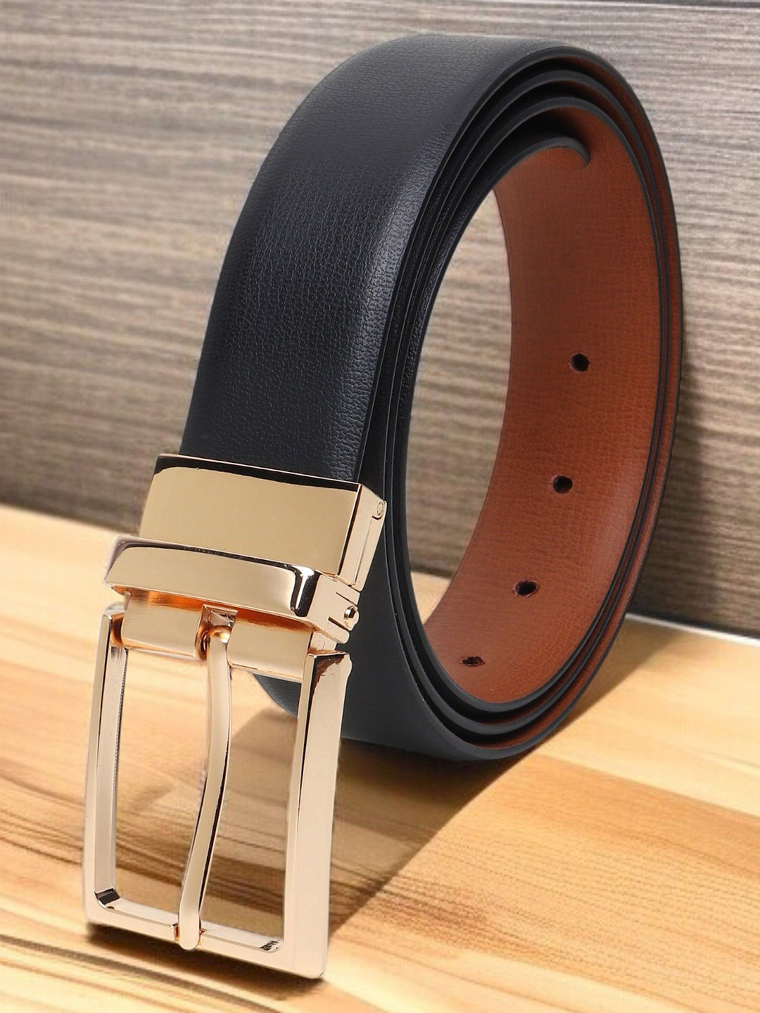 LOOPA Men Textured Reversible Pull and Twist Formal Belt
