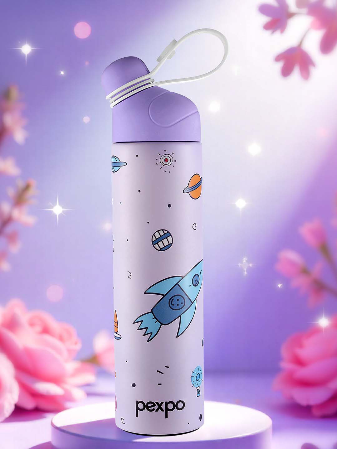 Pexpo PICO Purple Conversational Stainless Steel Double Wall Vacuum Flask - 500ml