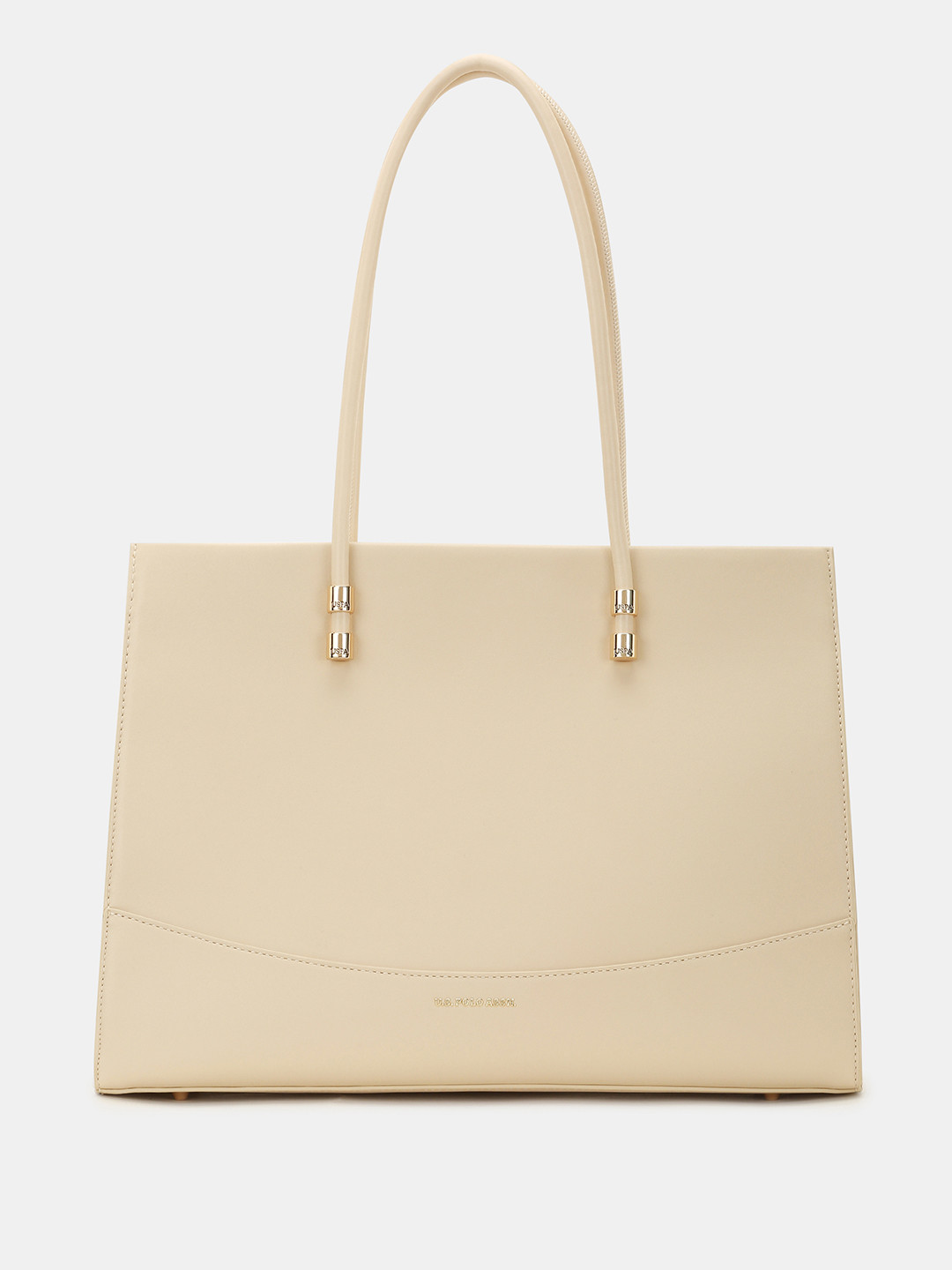 U.S. Polo Assn. Women Bella Beige Tote Bag with Solid Finish