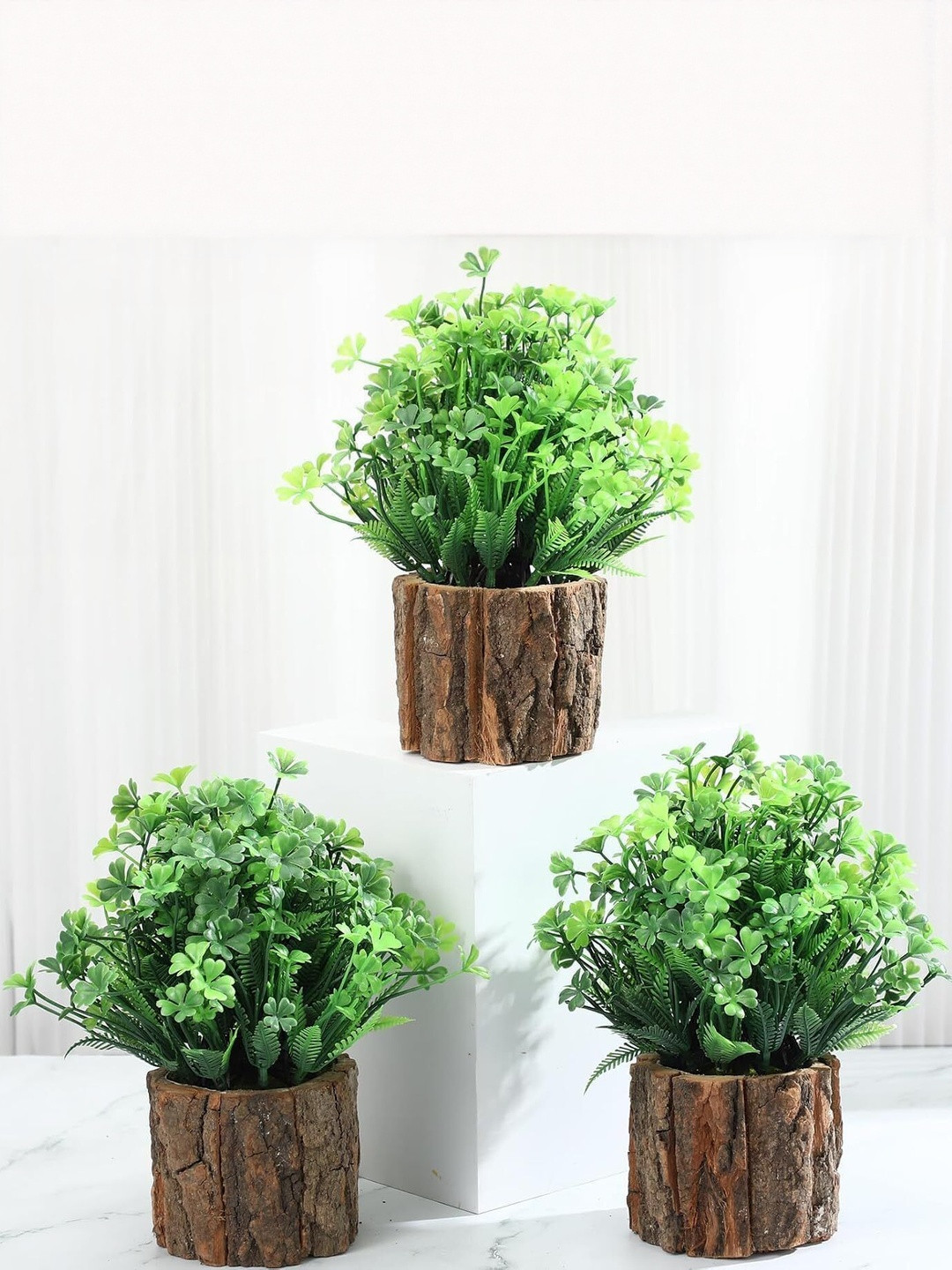 Dekorly Green & Black Vine Leaf Artificial Plant With Po