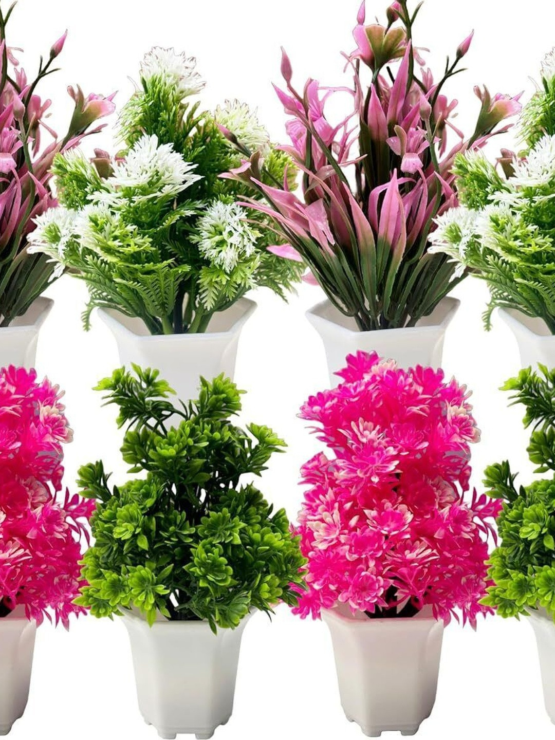 Dekorly Pink Artificial Flowers & Plants With Pot