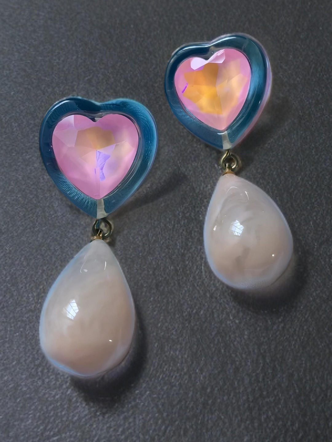 KALAVAATHI Pink Brass Artificial Beads Drop Earrings