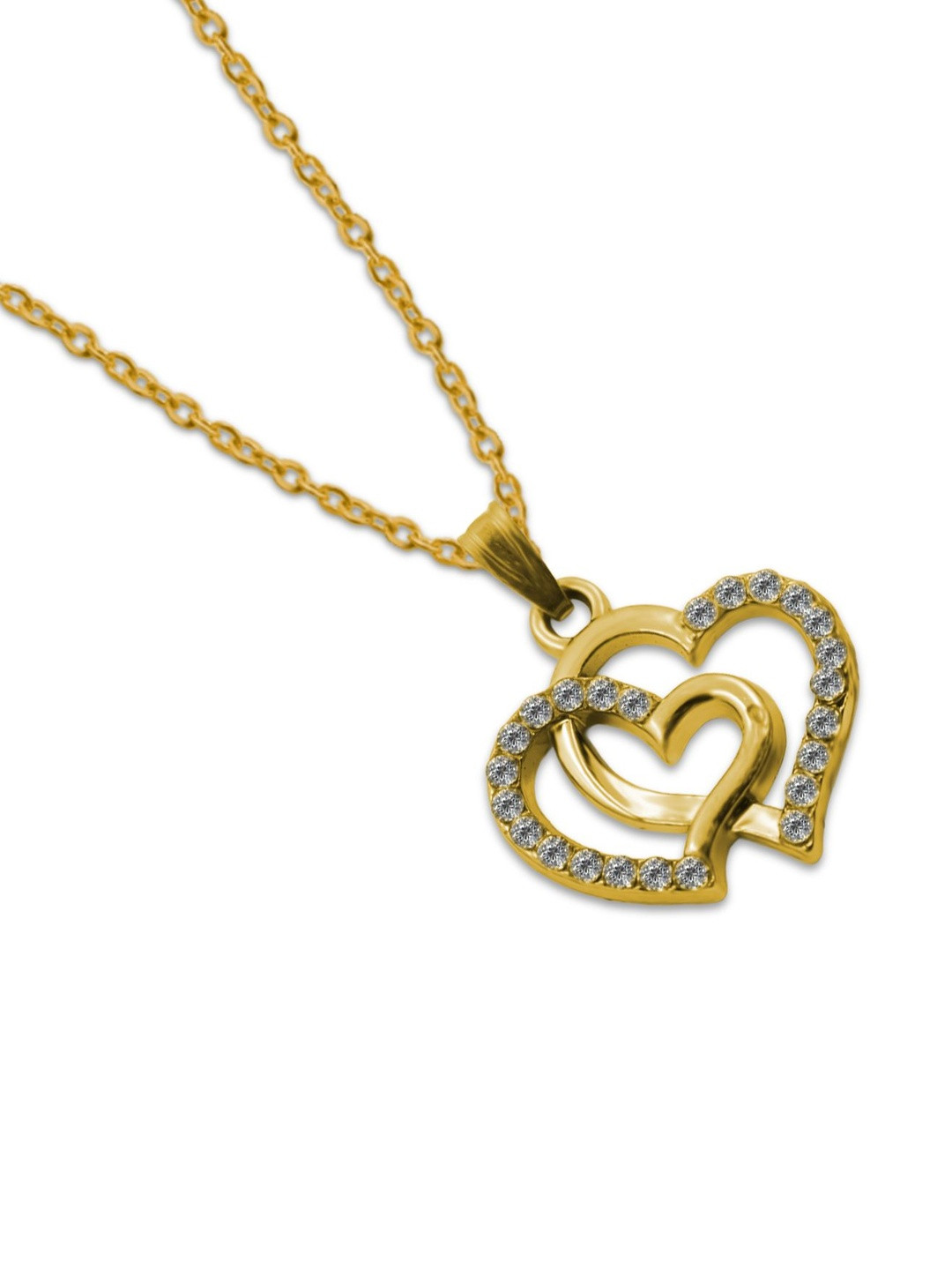 De-Ultimate Women Gold-Plated Heart Shaped Pendant With Chain