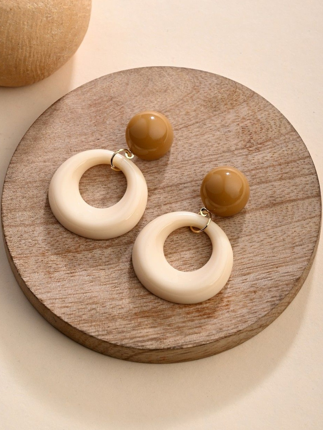 Reenisaa Gold-Plated Swirl Shaped Drop Earrings