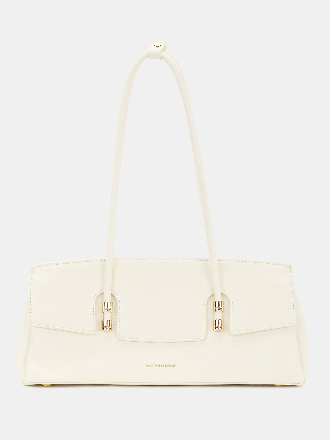 U.S. Polo Assn. Women Bambi Off White Shoulder Bag with Dual Compartments