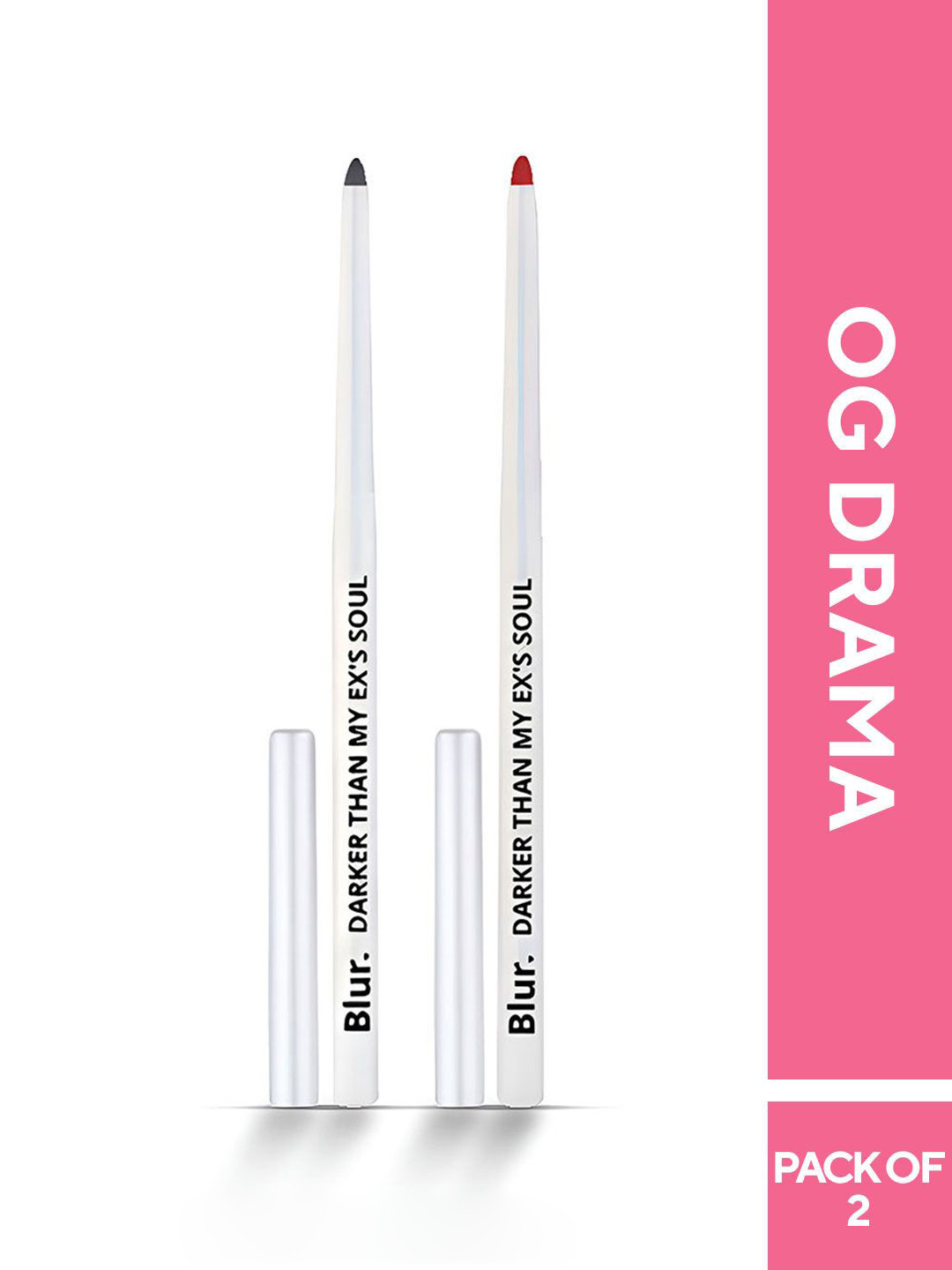 BLUR INDIA Set Of 2 Darker Than My Ex's Soul Kajal & Lipliner- Black & Red