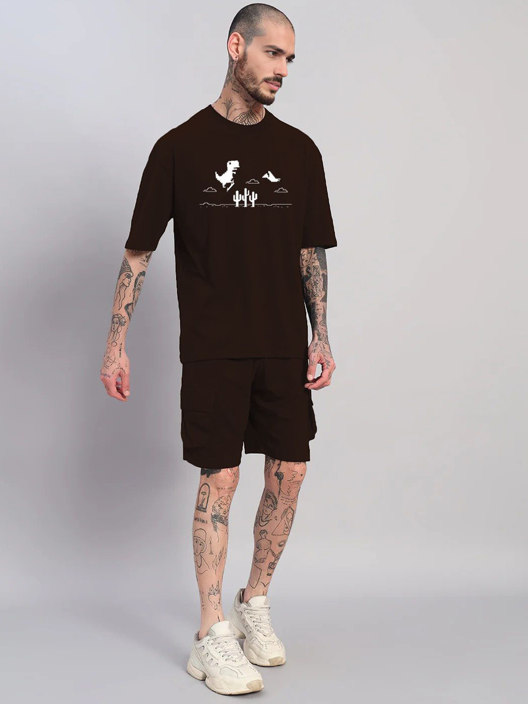 MaverIQ Pure Cotton Round Neck Short Sleeve T-Shirt With Short Co-Ords