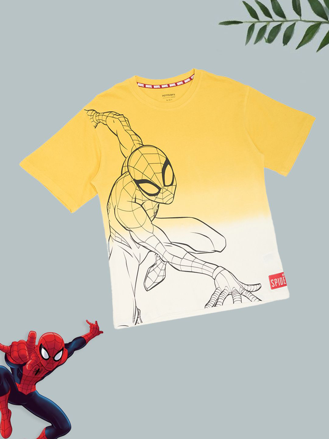 Pantaloons Junior Boys Spider-Man Superhero Printed  Pure Cotton Oversized T-shirt