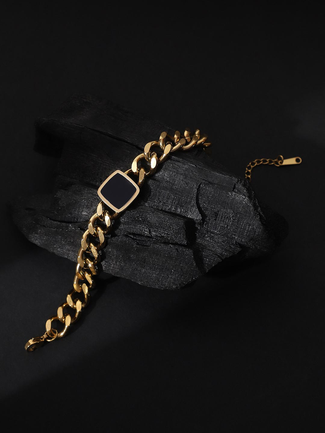 SOHI Women Gold-Plated QuadBlockLink Bracelet